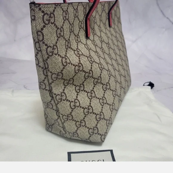 Gucci Brown and Blue Gingham Bow Tote - Picture 5 of 5